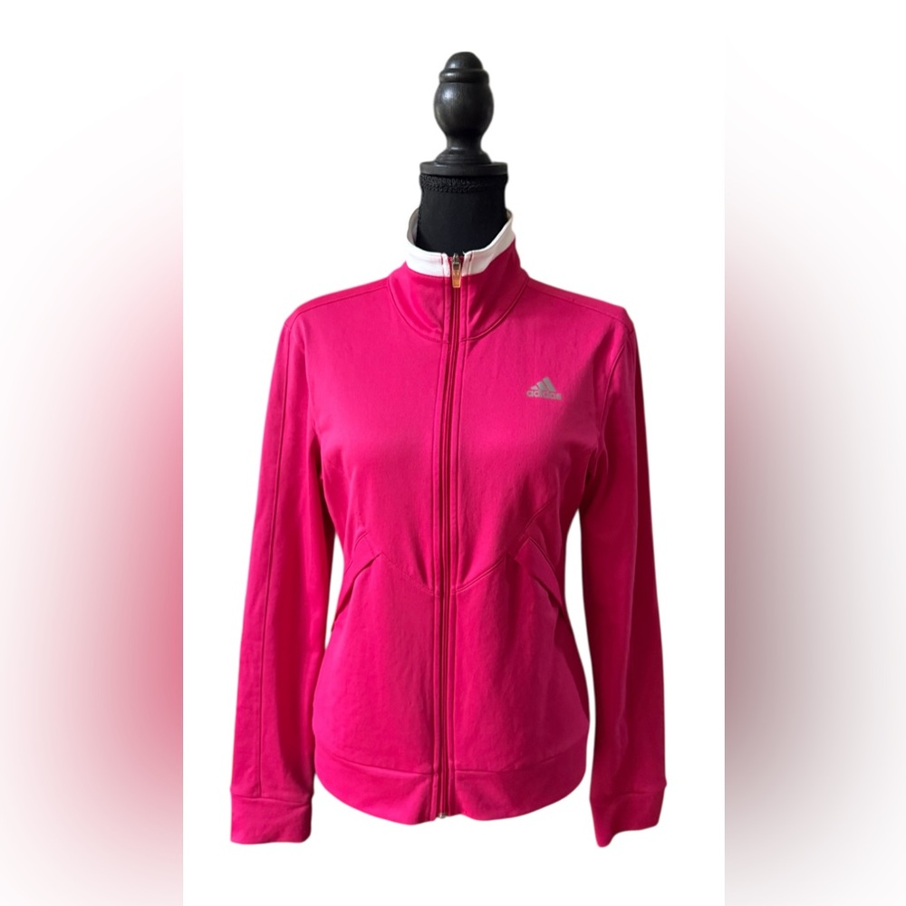 Adidas Women's Vibrant Pink Zip-Up Jacket
